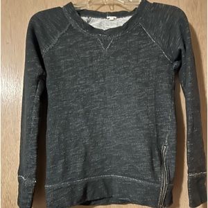 J.Crew gray sweatshirt with zipper at the bottom on one side